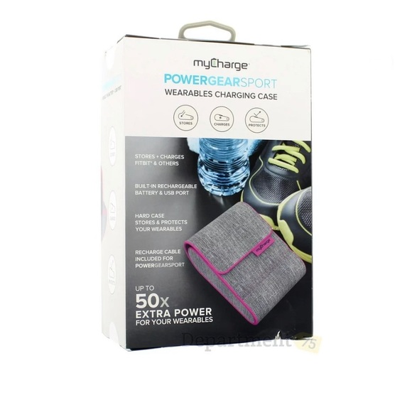 myCharge PowerGear Sport Wearables Hard Charging Case PINK/GREY - Picture 2 of 2